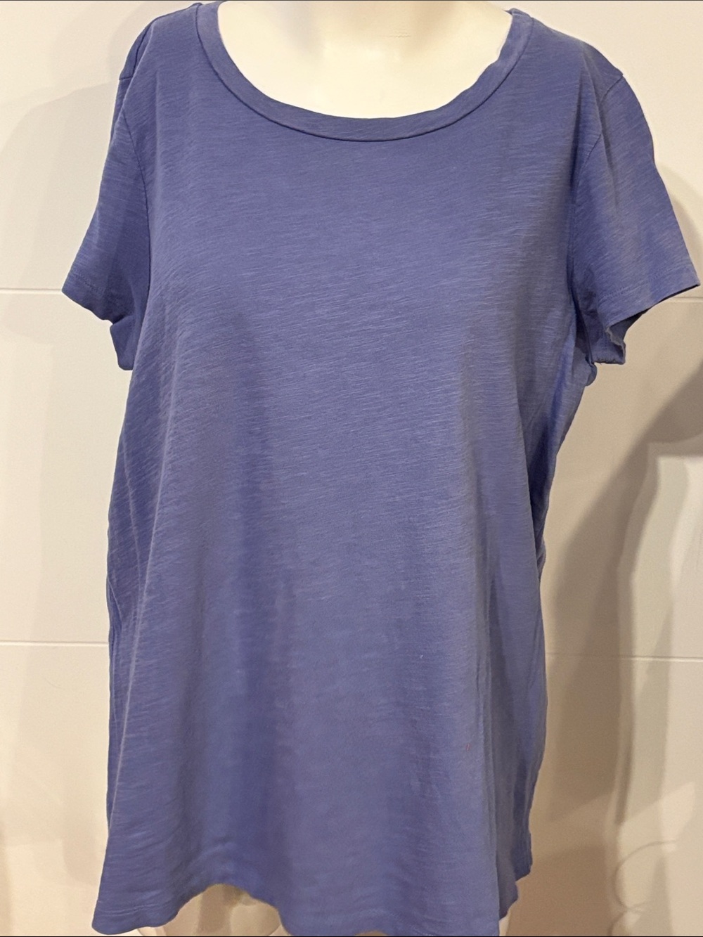 Eileen Fisher V-Neck Women's short sleeve top deep lavender, organic cotton, Med